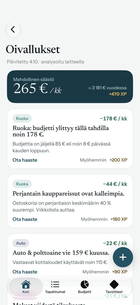 Oivallukset ja haasteet